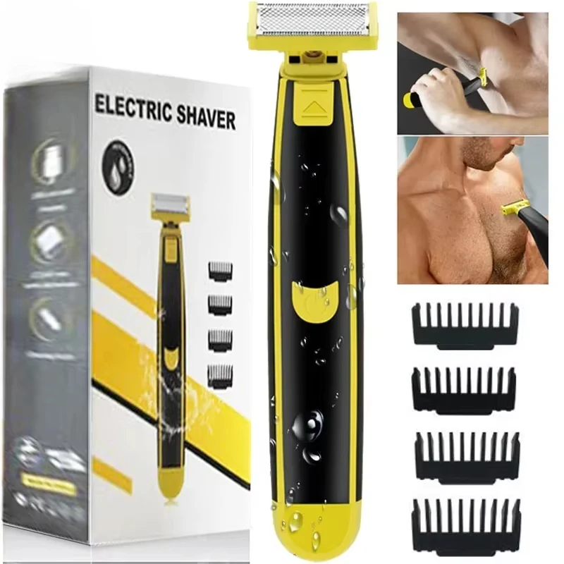 Electric Shaver Full Body Washable Wet and Dry Shaver USB Rechargeable T-Shaped Portable Trimmer Unisex Hair Trimmer Gift