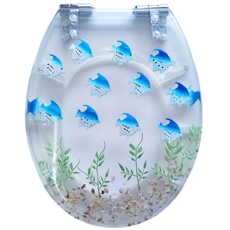 Toilet Seat Cover For Household General Toilet Plate Thick Resin Transparent Toilet Cover V U O-Style wc inodoro
