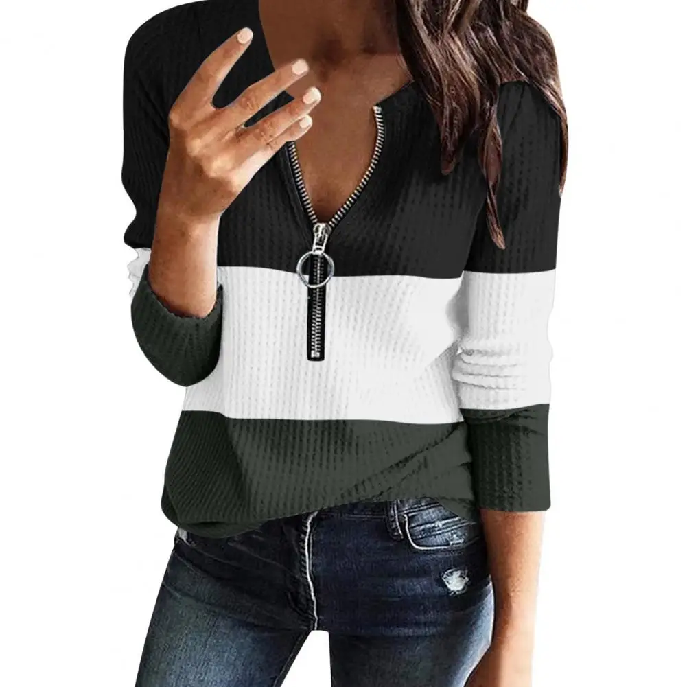 

Женская блузка с длинным рукавом, на молнии