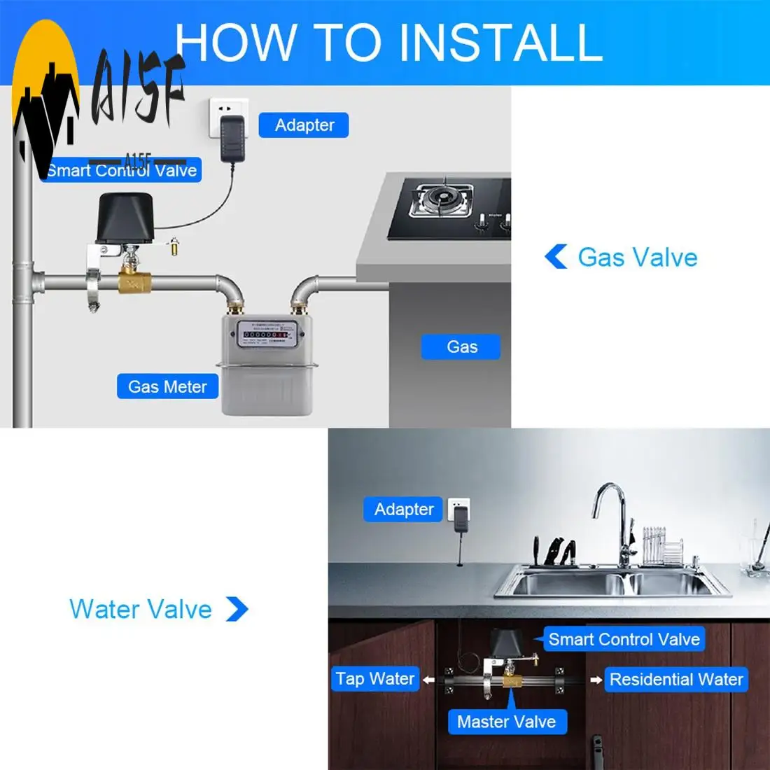 

A15F-Tuya Smart Wifi Water Valve Gas Valve Bluetooth Timer Garden Smart Faucet For Alexa Google Assistant Smartlife EU Plug
