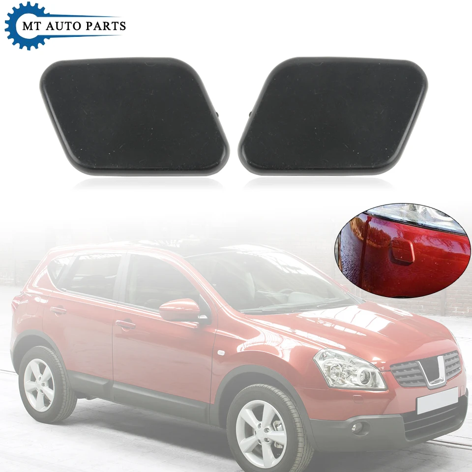 MTAP Headlight Washer Nozzle Cover For Nissan Qashqai J10 2007 2008 2009 2010 2011-2015 Headlamp Water Spray Jet Cap Unpainted