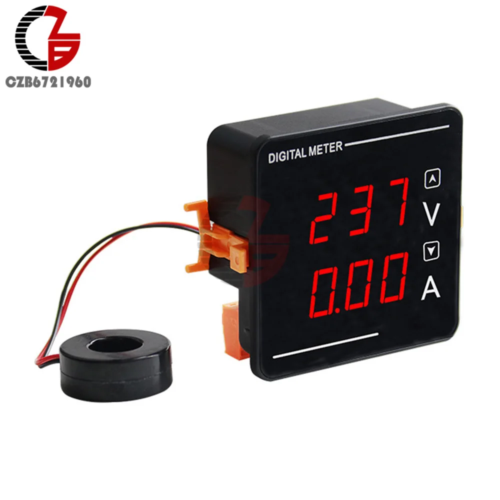 AC50-500V 3-in-1 Digital Voltmeter Ammeter Frequency Meter LED Three Display Combination Meter Voltage Current Tester HZ Meter