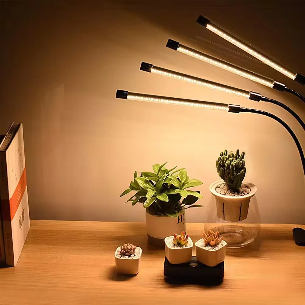 LED USB Clip Grow Light 3000K Full Spectrum Plant Lamp Timing Control Indoor Greenhouse Flower Seedling Phyto Lamp 1-5Heads