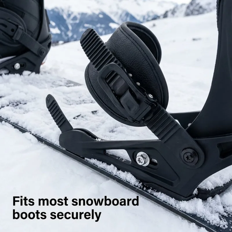Snowboard Strap Binding System Ratchet Buckles With Straps For Snow Board Skiing Equipment Repair Replacement Parts Black view 4