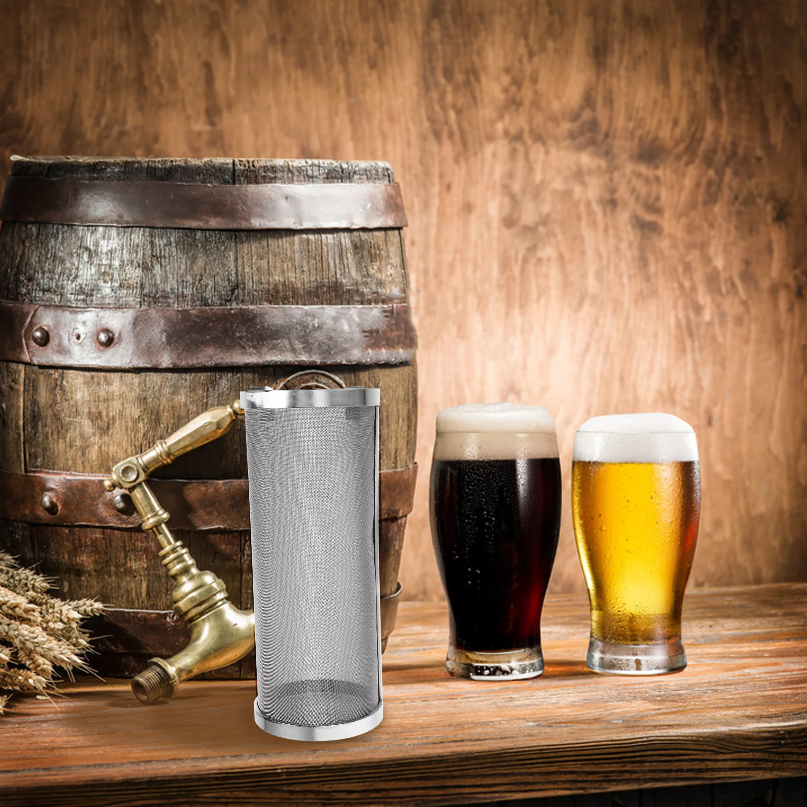 

Brewing Strainer Stainless Steel Mesh Filter Container for Hops Grains Efficient Homebrew Tool Corrosion Resistant