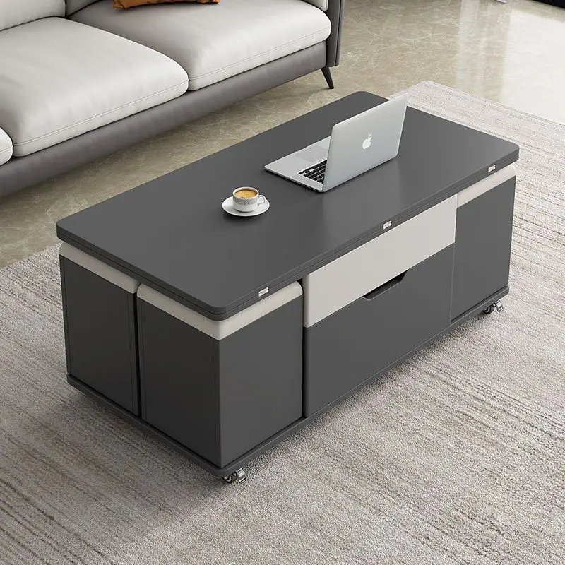 طاولة قهوة متعددة الوظائف، شقة صغيرة، طاولة طعام بسيطة وحديثة قابلة للطي