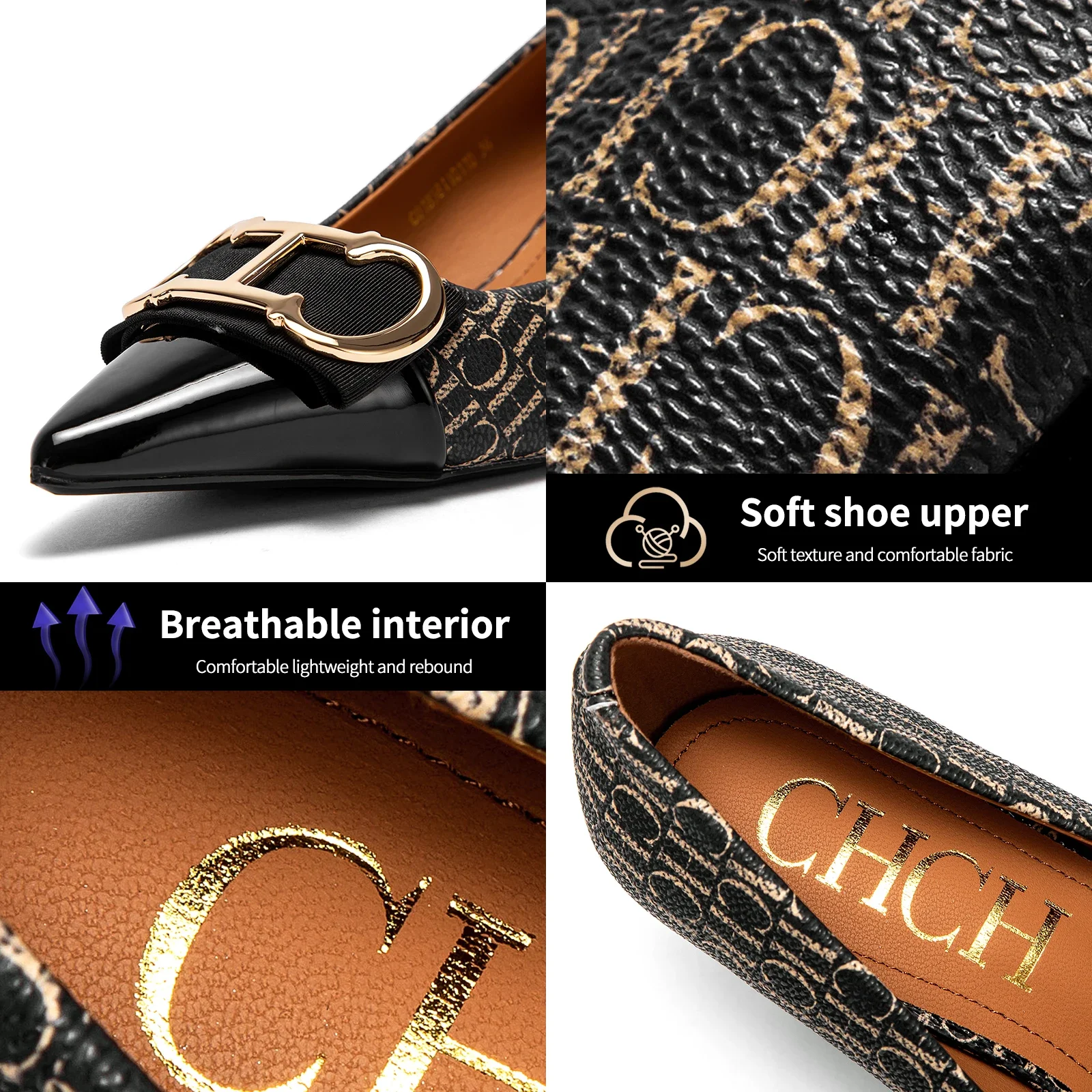 Fine Workmanship Simple Versatile Fashion Women's Single Shoes Classic Style Letter Print Design Women's High Heels image 6