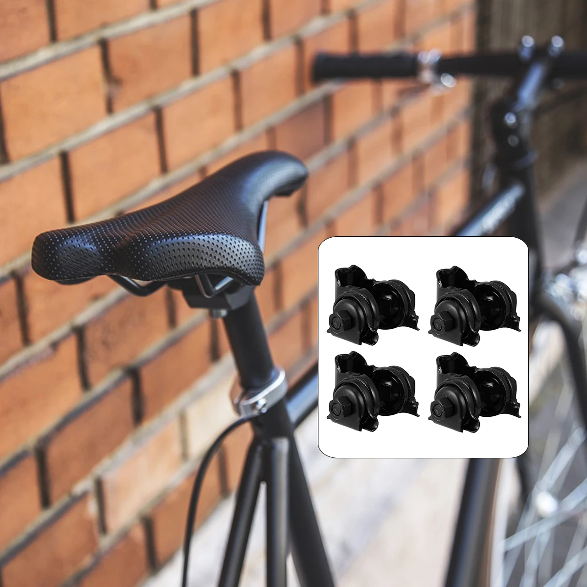 

4Pcs Bike Seat Clamp Adjustable Tilt Iron Saddle Clamp for Standard Rail Saddles Bike Seatpost Clip Standard Rail Saddles