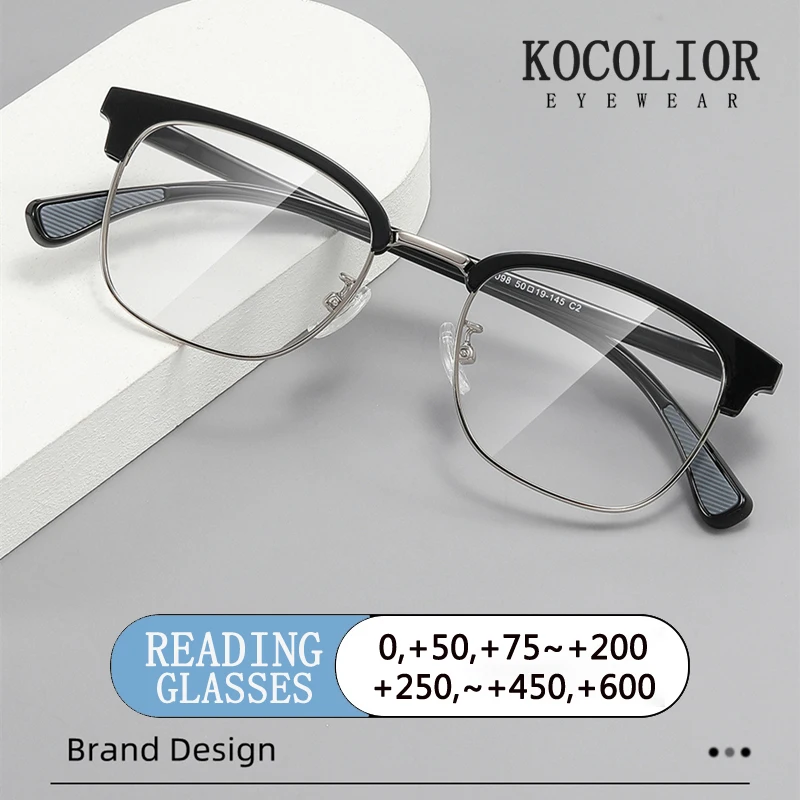 

Fashion Acetate Round Brand Frame Anti-Blue Ray Reading Glasses Customizable Prescription Women's Presbyopic Glasses 0 to+600