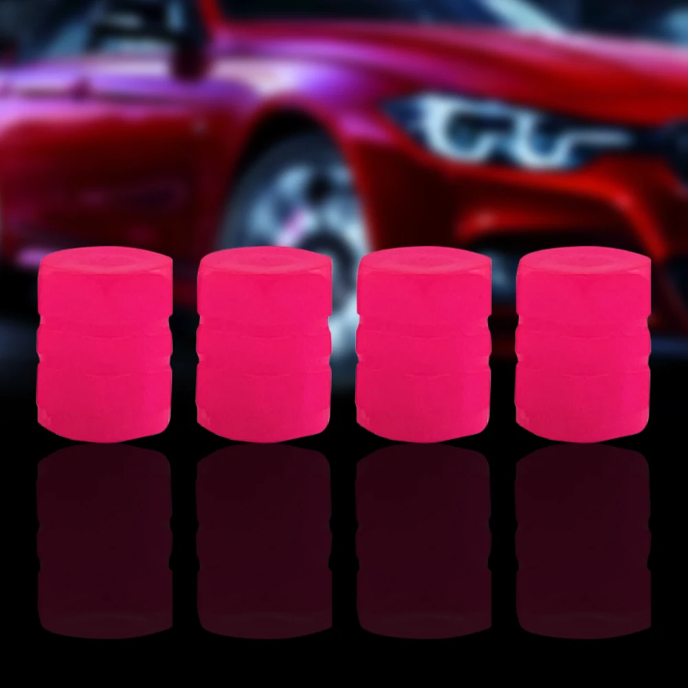 4pcs Wheel Valves Nozzle Caps Universal Tire Valve Caps Protection Cover Night Glowing for Car Motorcycle Bicycle Bike