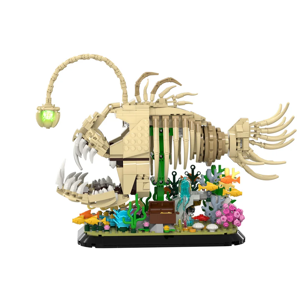 

Конструктор Gobricks MOC: Светящиеся кирпичики в виде окаменелости рыбы-китоеда, модель для сборки, игрушки для детей, подарки на день рождения, сделай сам