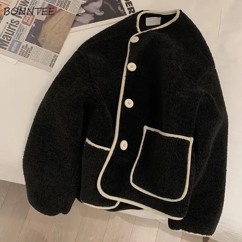 Basics Jackets Women Pockets All-match Warm Autumn Creativity Special Ladies Korean Style Young Delicate Comfort Tender Stylish