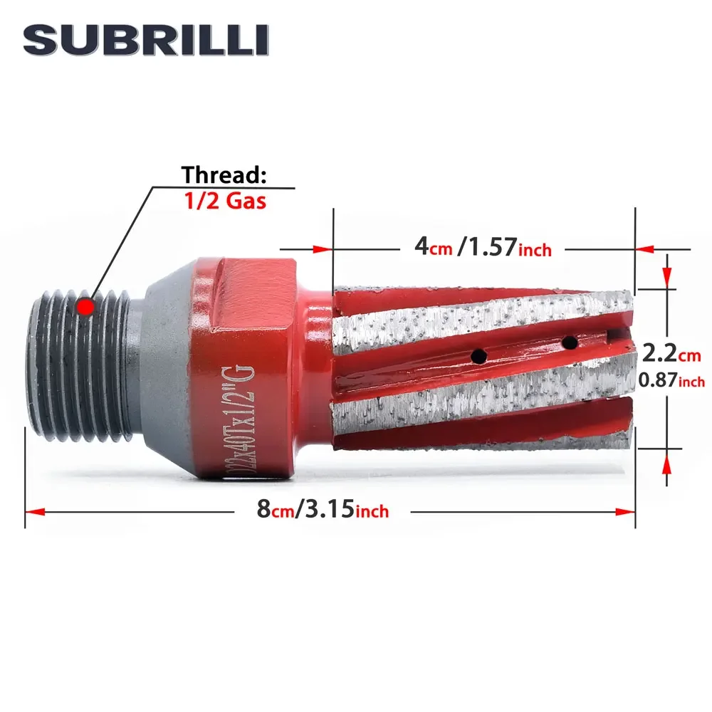 SUBRILLI Diamond Finger Router Bit CNC Stone Carving Engraving Milling Cutter For Slab Sink Hole Counter Grinding 1 piece