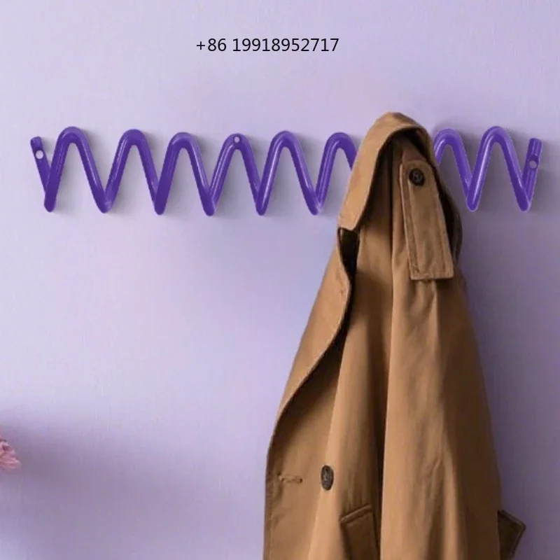 Wall Mounted Coat Rack Iron Clothes Hanger Hall Wave Clothing Racks Aesthetic Wall Organizer Hook Living Room Furniture JJ624