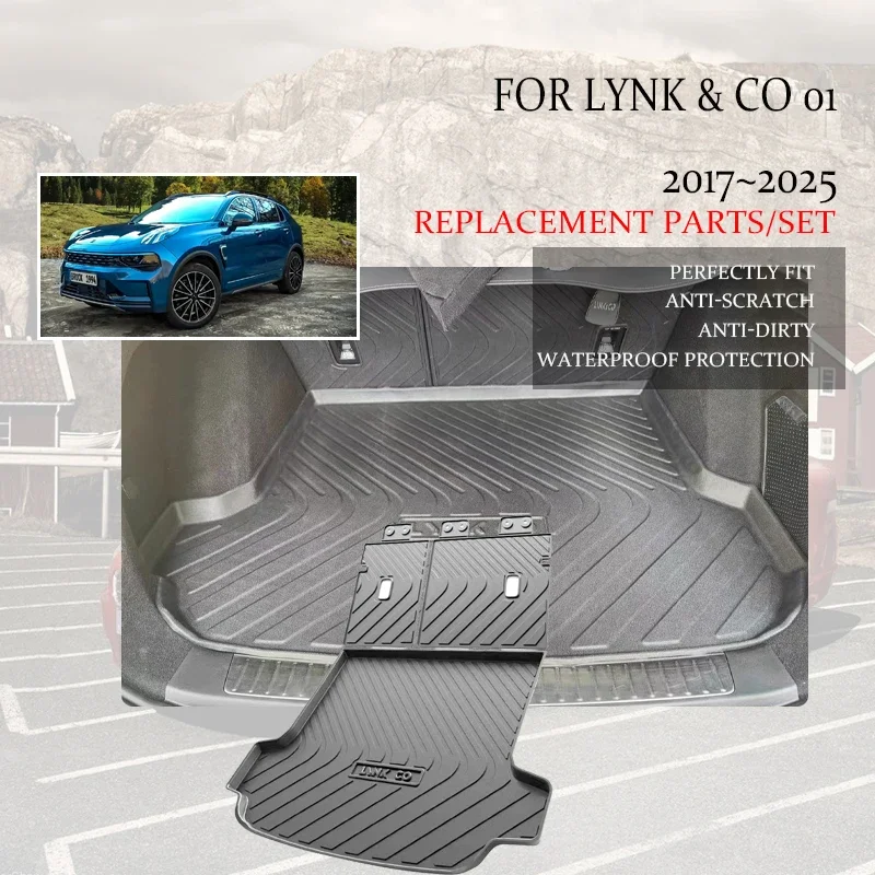 

Автомобильный задний багажник, флуоресцентный чехол для Lynk & Co 01 CX11 2017 ~ 2025, водонепроницаемые коврики для багажника, ковер, задняя панель, аксессуары для интерьера автомобиля