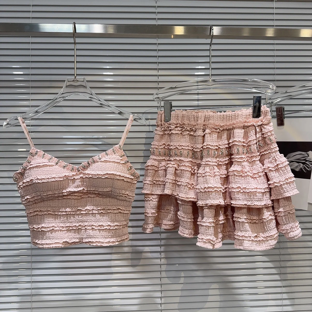 

Лето 2023, новинка Sle Small Fraance Water Diamond Bead Pad, комплект юбки для торта с ремешком, женский комплект Ele French Sle Faion