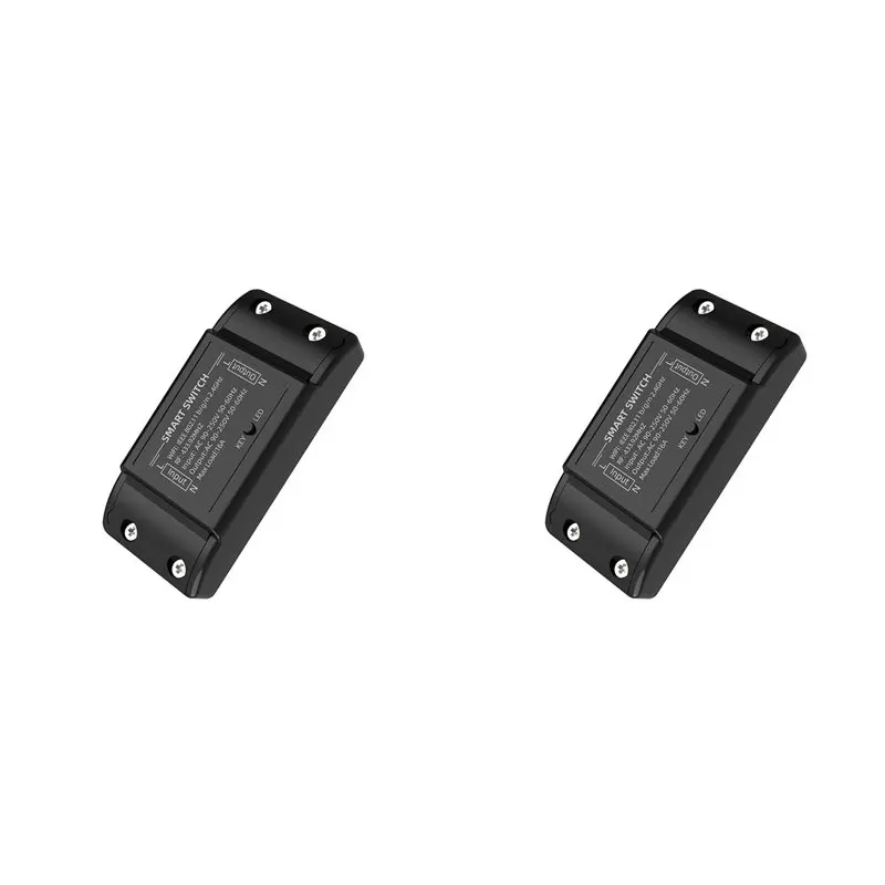 New Tech 2X Wifi+433Mhz Switch Smart Home Automation Relay Module Wireless Remote Control Switch Supports APP Voice Control Blac