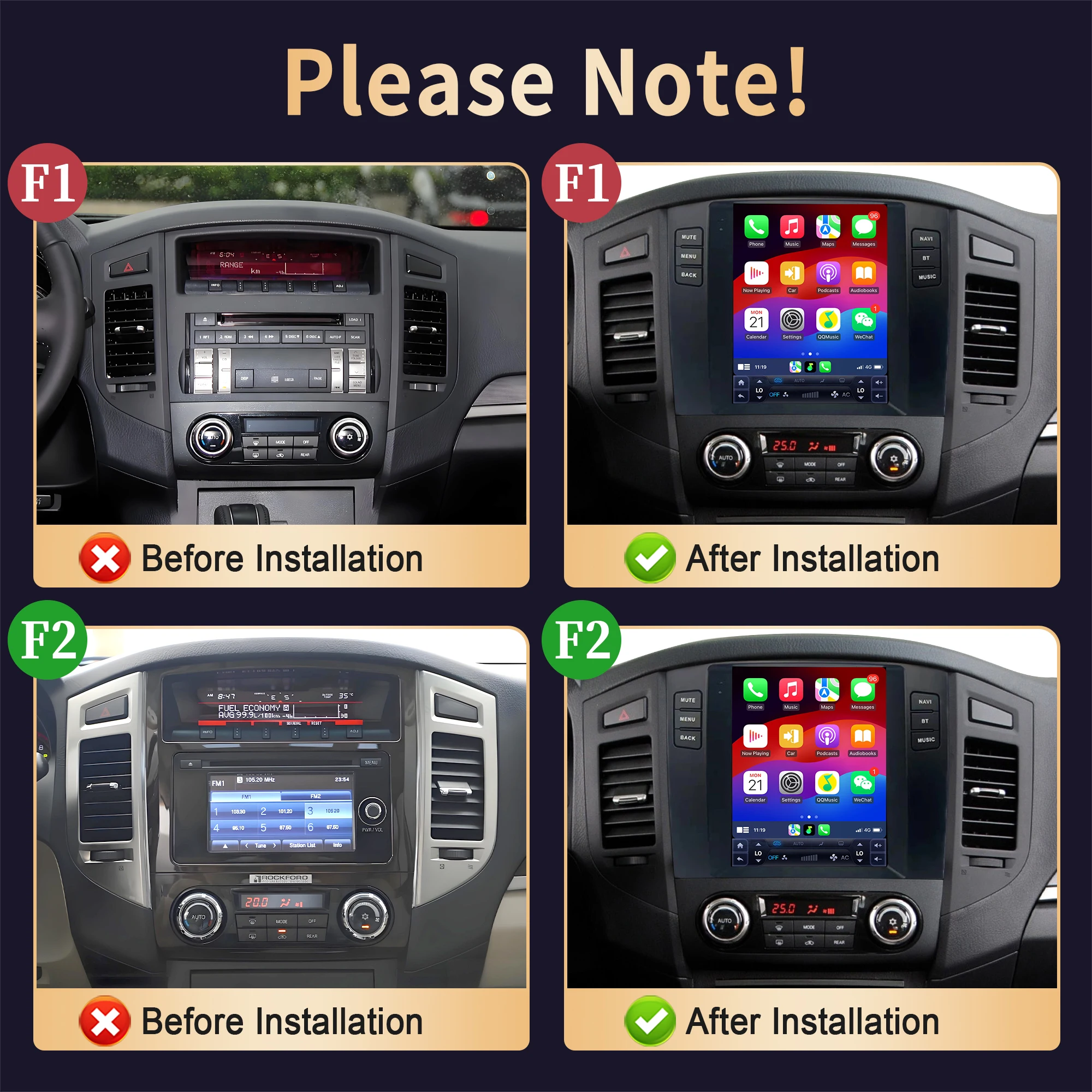 9.7″ For Mitsubishi Pajero 4 V80 V90 2006-2014 Car Radio Navigation For Car Multimedia Video Player Navigation 4G Android Screen