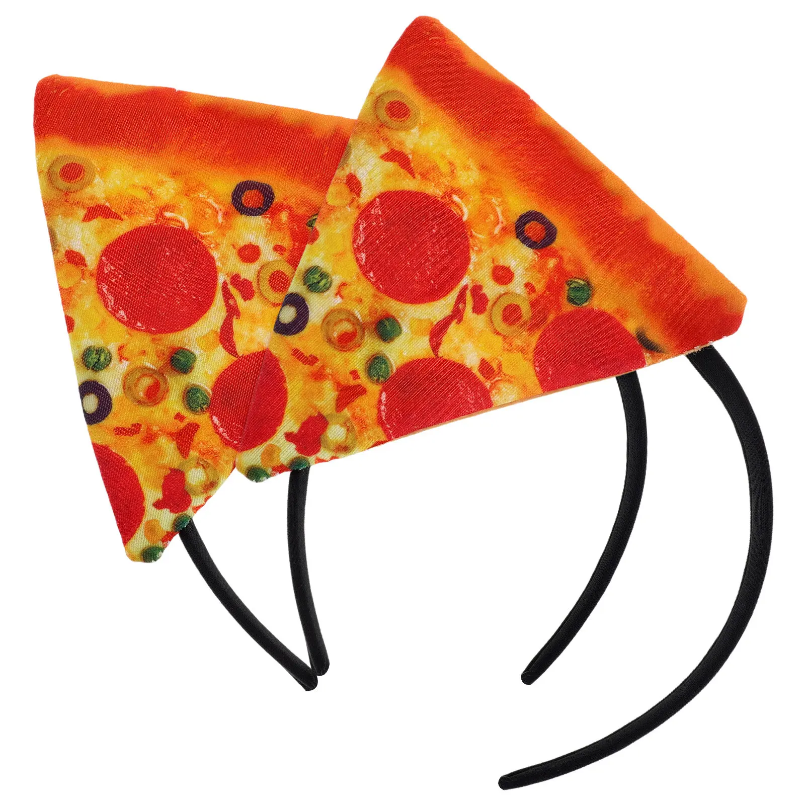 

2Pcs Pizza Headband for Stage Performance Cosplay Party Themed Event Festival Photo Prop Fun Food Hair Ornament Performing