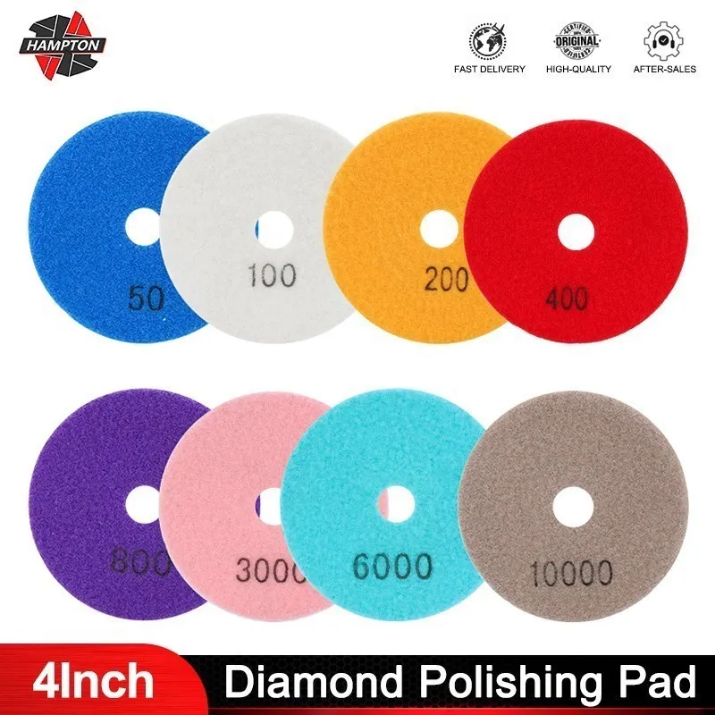 

Polishing Pad 1/16PCS 4" Diamond Wet/Dry Polishing Kit Flexible Grinding Discs for Tile Marble Granite Ceramic Abrasive Tool