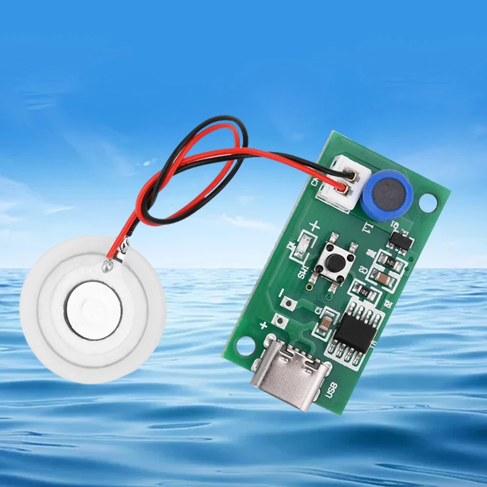 تيار مستمر 5 فولت بالموجات فوق الصوتية التفتيت المرطب وحدة رذاذ الملحقات لتقوم بها بنفسك مجموعة الترطيب قوس أصفر نوع-C