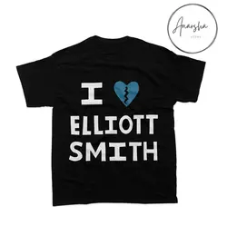 I love Elliott Smith Album Music Retro T-Shirt Black Gift Fans