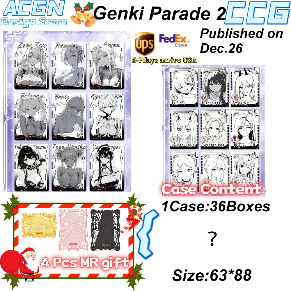 

Wholesale 2025 Genki Parade 2 Waifu Small Crads Collection Cards Color Paper ACG CCG TCG Hobbies Gifts