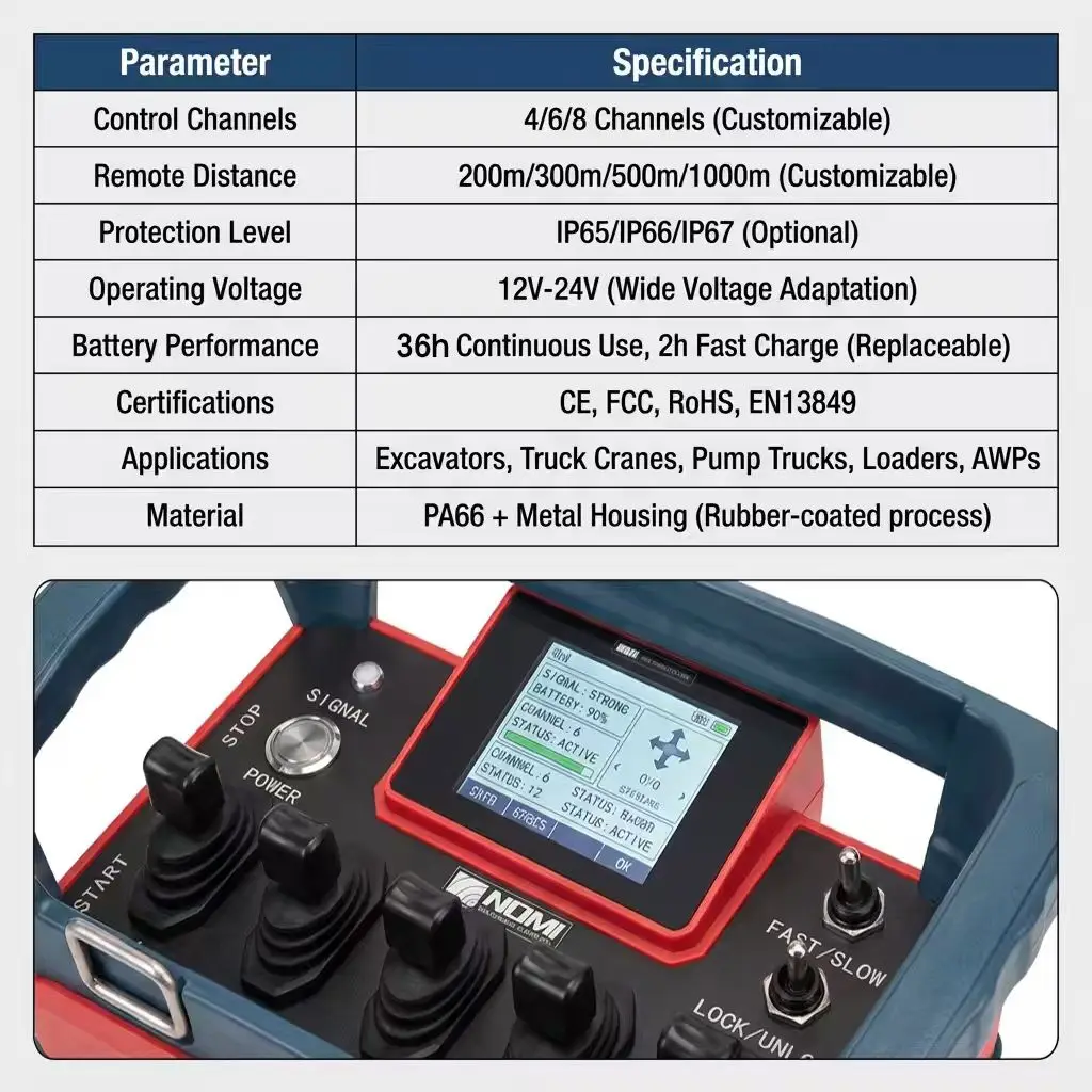 Industrial NM-032 12V-380V Multi-Voltage Fixed Plastic 5 Buttons Single Speed Waterproof Remote Control System Tailgate Lift