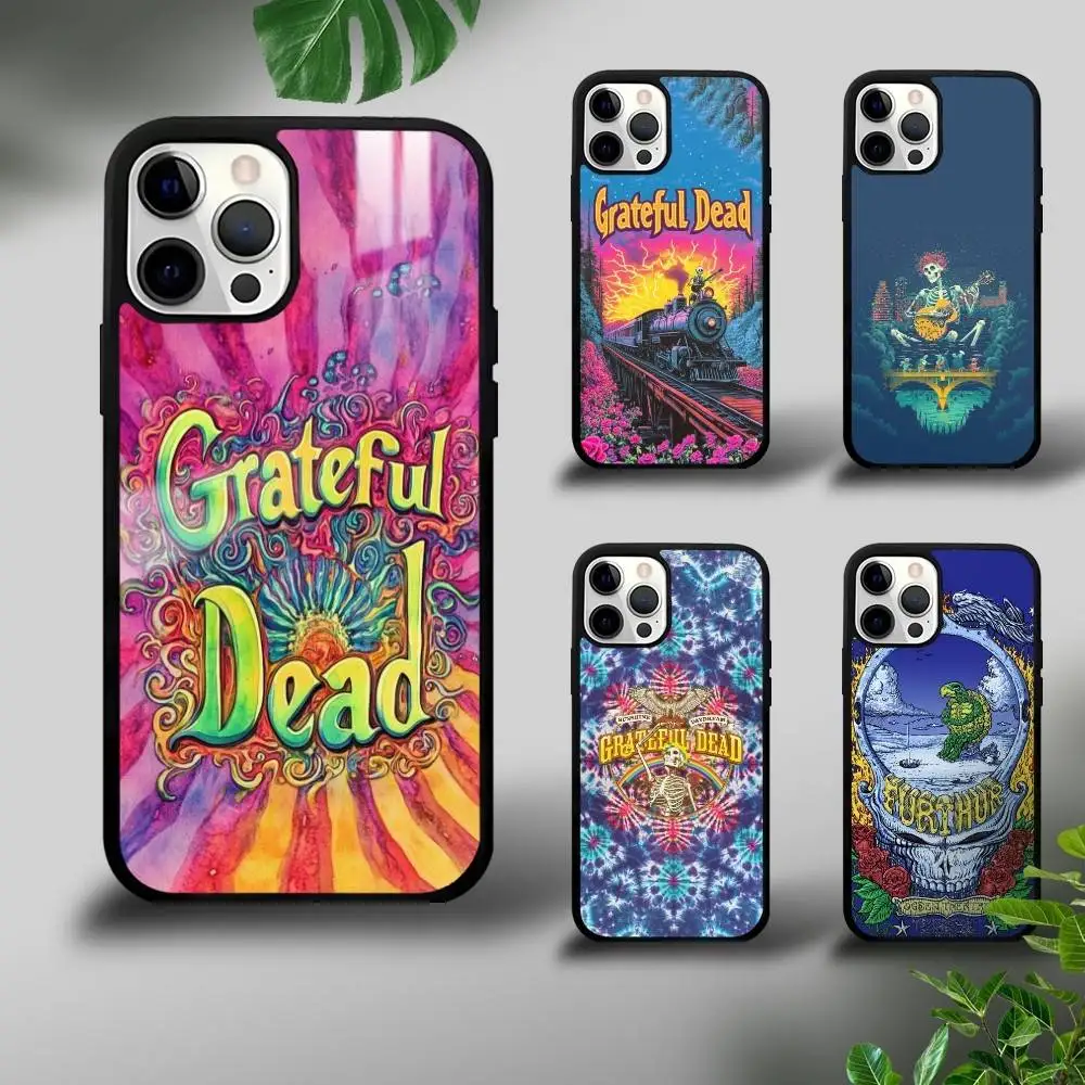 

Band G-Grateful D-Dead Phone Case For IPhone 16 15 14 13 12 11 Pro Max Plus Mini Plus Hard Mirror Surface Protect Funda
