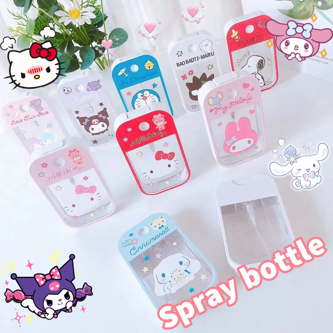 Travel Convenient Hello Kitty Press Spray Bottle Day Cinnamoroll Kawaii Kuromi Lotion Perfume Storage Packaging Birthday Gift