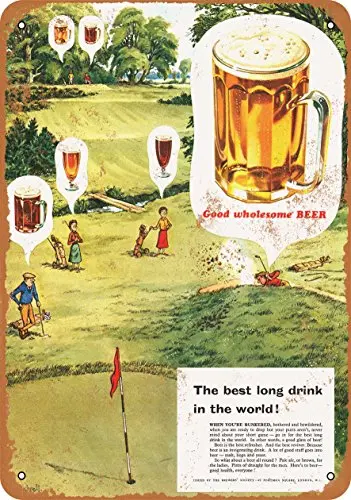 1pcs,Metal Sign - 1956 Good Wholesome Beer and Golf - Vintage Look