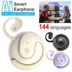 AI Translator Headphones 144 Languages Real Time Two-Way Translation Bluetooth headset for Business Wireless Waterproof Earbuds