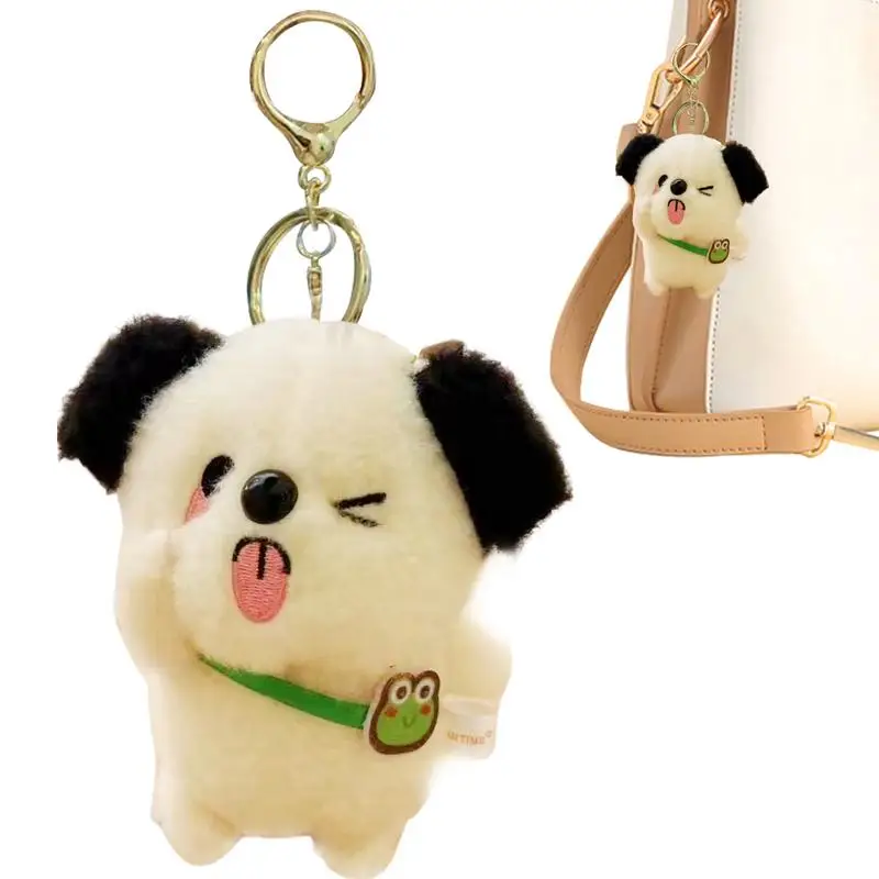 Cute Dog Plush Keychain Dog Shape Plush Keychain Toys Doll Pendant For Bag Purse Animal Toy For Girls Women Backpack Accessory