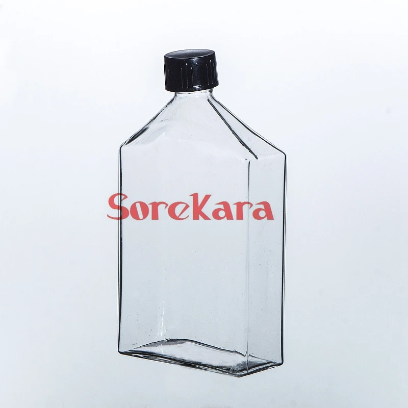 500ml Cell Tissue Glass Culture Flask With Bevel Screw cap Angled Neck