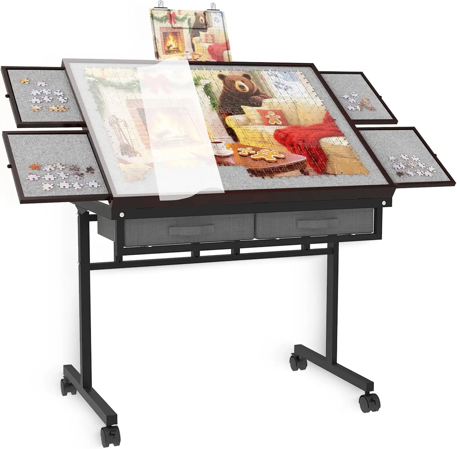

1500-Piece Adjustable Puzzle Table with Drawers and Extra Storage Space, Five Angles for Adults
