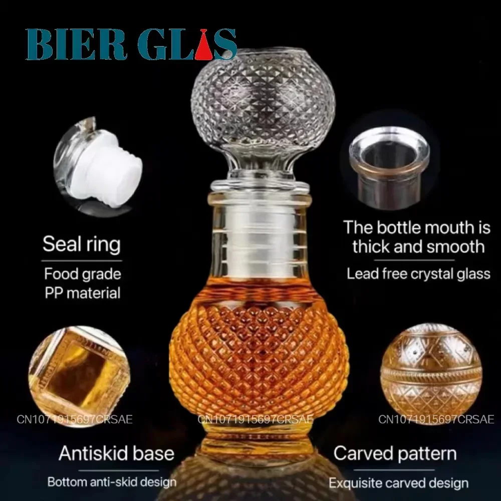 5 10 15 Pcs Whiskey Liquor Bottle 50ml Cute Glass Dispenser Mini Alcohol Guest Gift Wedding Decanter Wine Pot Shot Jars Bar Set