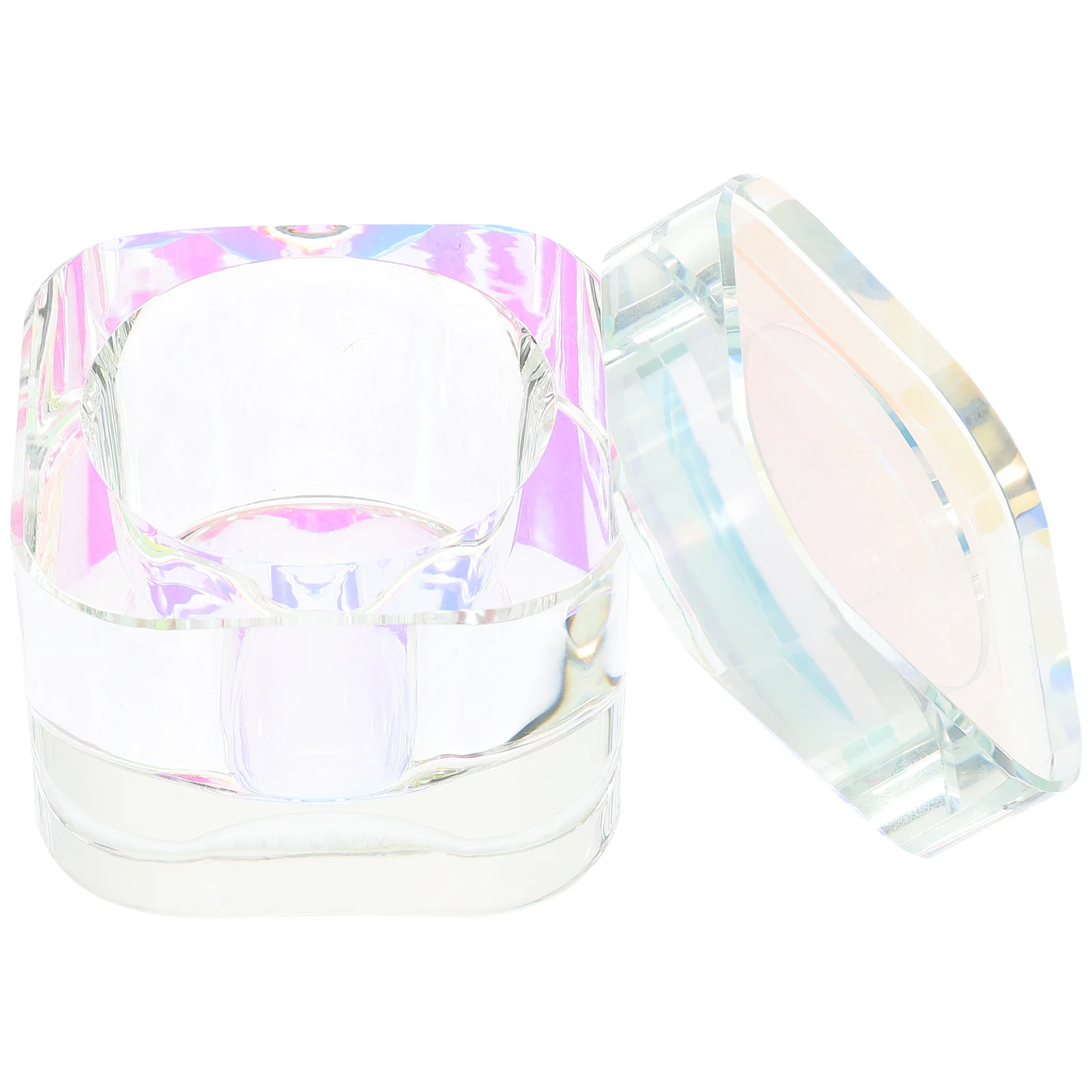 

Crystal Glass Nail Dish Square Anti Collision Cup for Acrylic Nails Lightweight Portable Small Size Delicate Design Safe