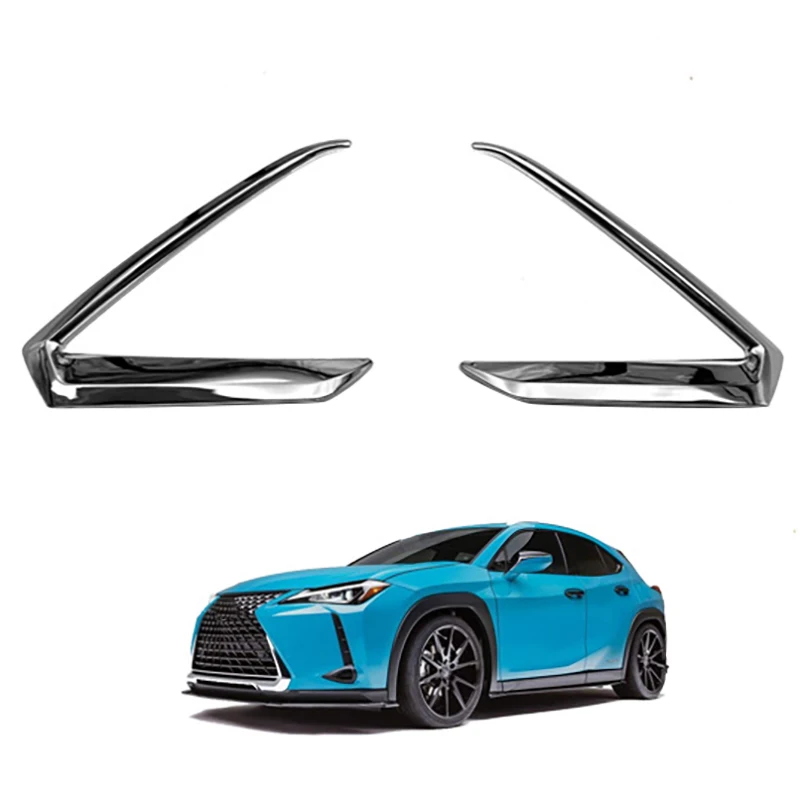 2Pcs for Lexus UX ZA10 UX200 UX250H 2019-2020 ABS Chrome Rear Fog Lights Frame Cover Trim