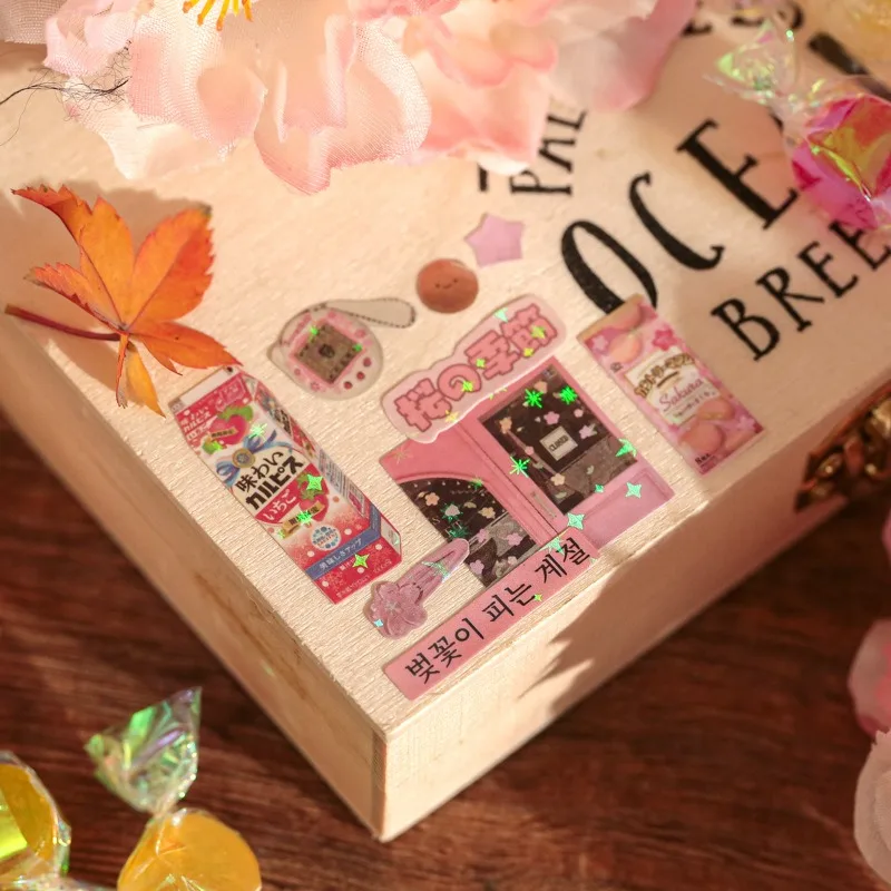 Książka z naklejkami w stylu retro z japońskimi krajobrazami, brokatowe naklejki dla dzieci, zabawka, rękodzieło, papierowe materiały, klasyczne zabawki, naklejki, 30 arkuszy