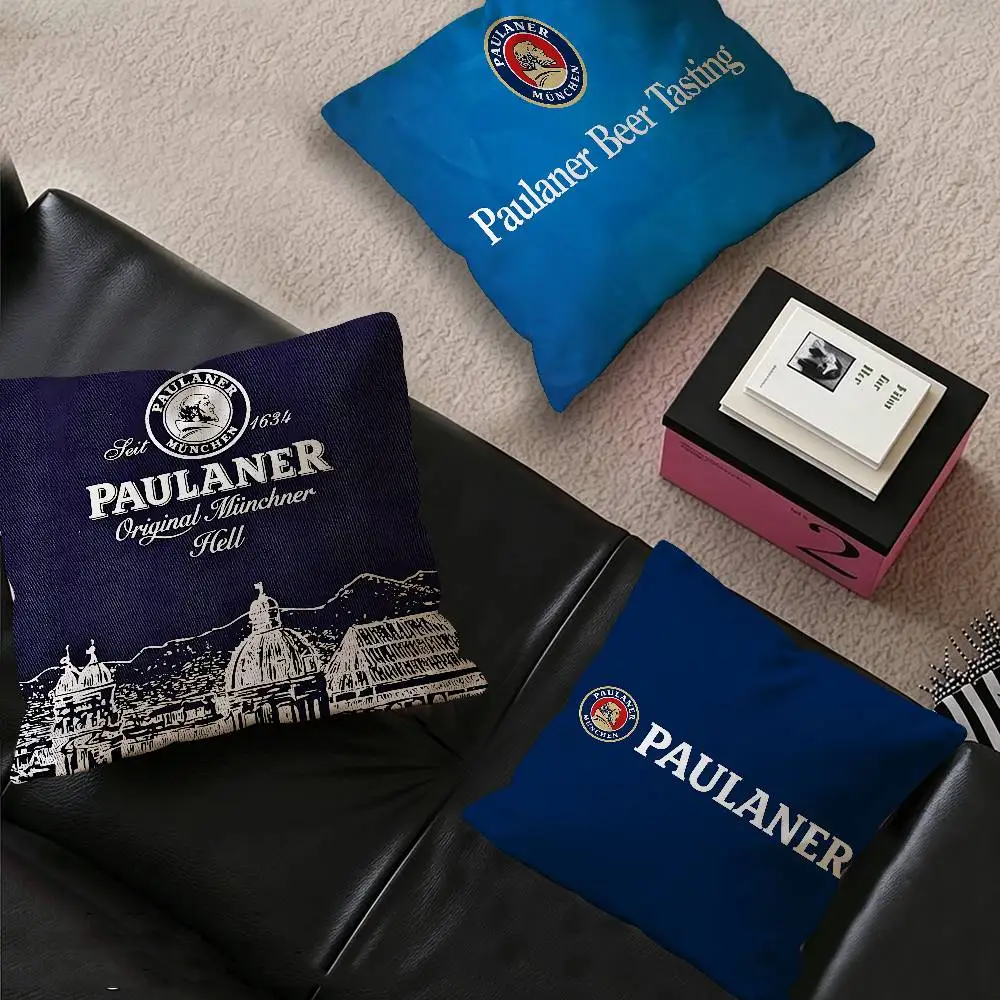 German Beer P-Paulaners Personalized Pillow Cover Kids Bedroom Wild Party Decor Pillowcase Kid Birthday Shower Gift