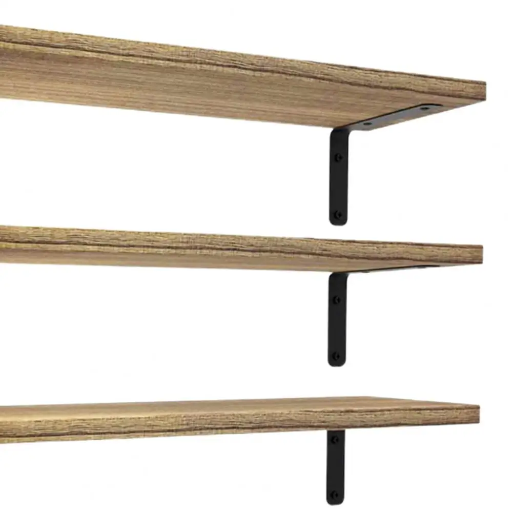 Floating Wall Shelves Plant Display Shelves 4pcs Rustic Wooden Floating Shelves Set Smooth Edge Wall-mounted Plant Display