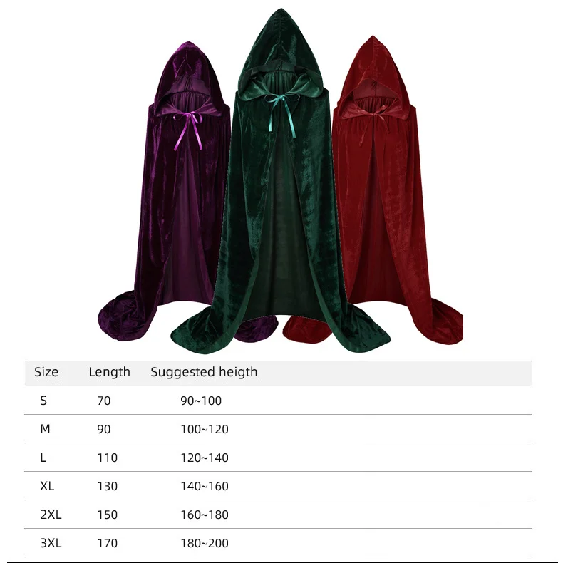 Gothic Capuchon Fluwelen Mantel Volwassen Elf Heks Lange Purim Carnaval Halloween Mantels Capes Gewaad Larp Vrouwen Vampiers Grimmig Reaper Feest