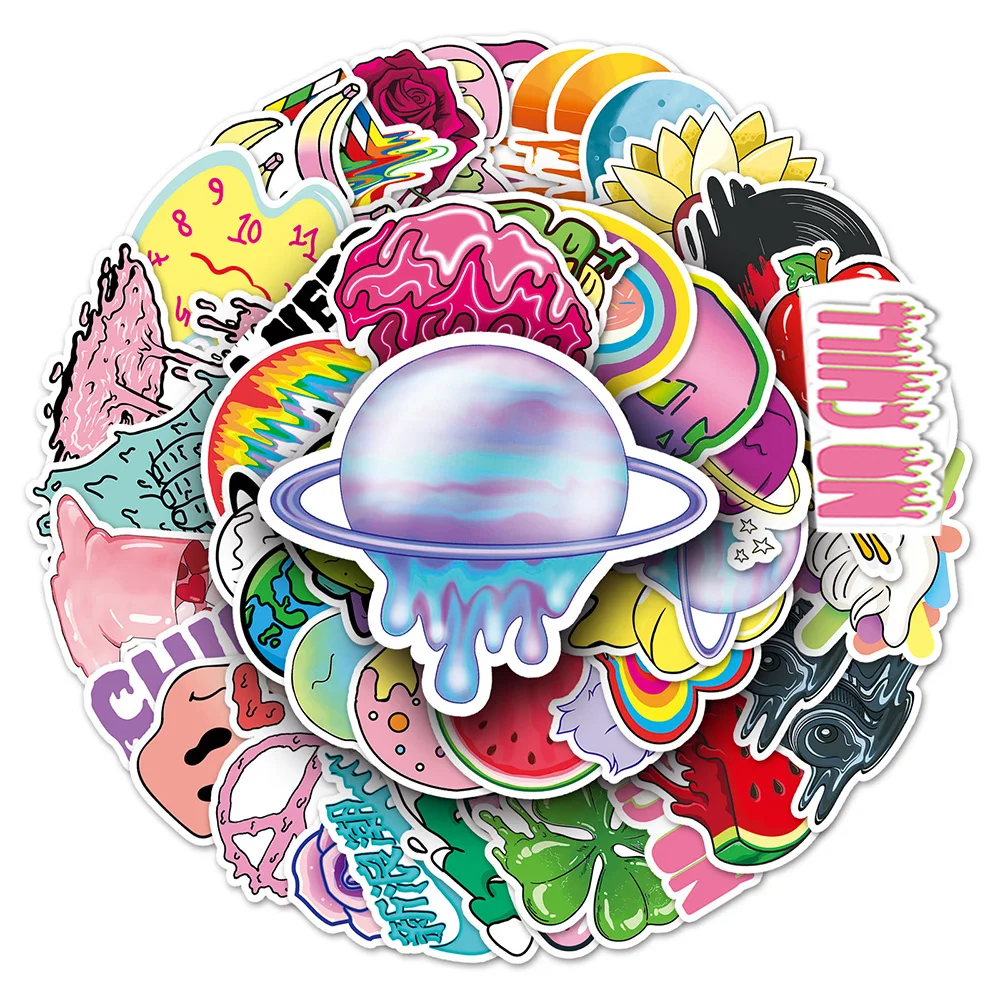 10/30/50pcs Cool Melting Art Graffiti Stickers Decals DIY Laptop Scrapbook Luggage Skateboard Car Phonoe Kid Cartoon Sticker Toy