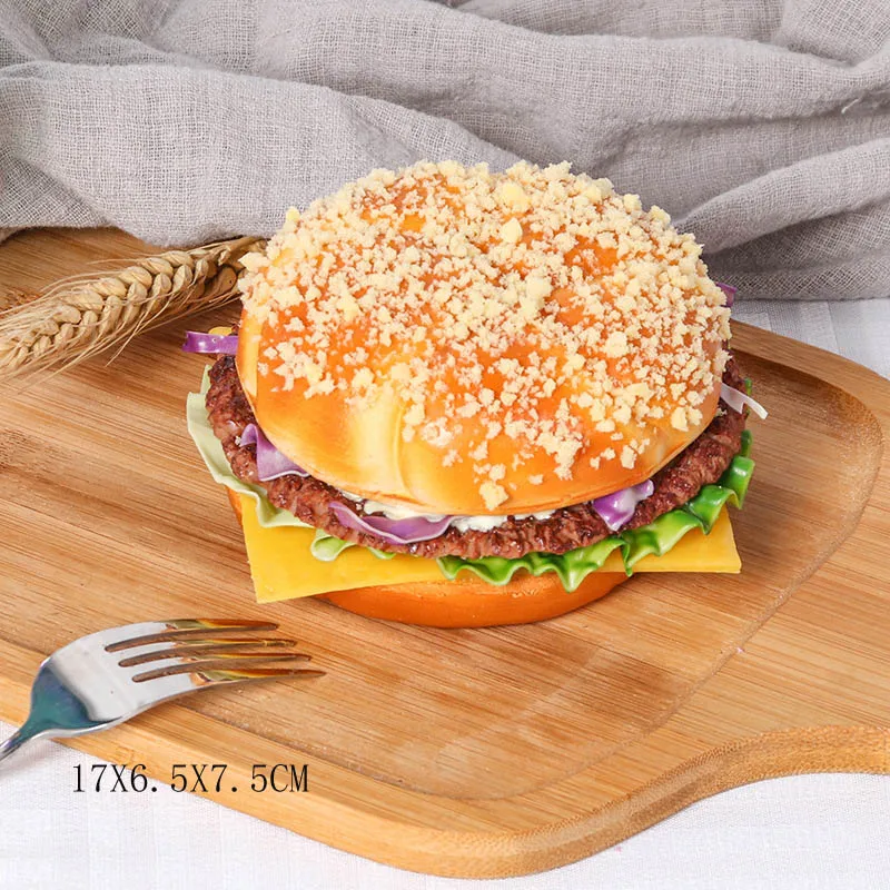 1PC Artificial Kitchen Hamburger Realistic Food Decoration Photography Food Simulation Cake Model Tea Table Decoration FCYY-005