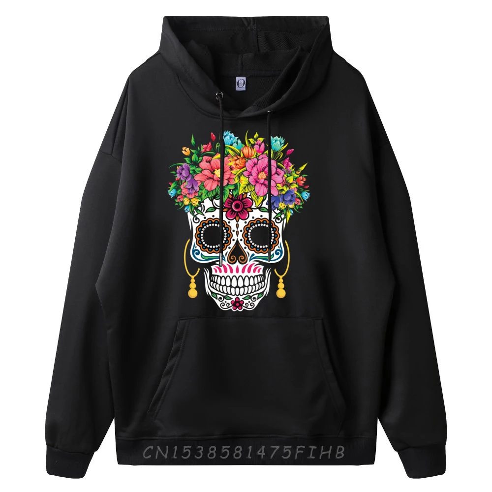 Sugar Skull Day Of The Dead Dia De Los Muertos Halloween Designer Hoodie High Quality Men's Sweater Illustration