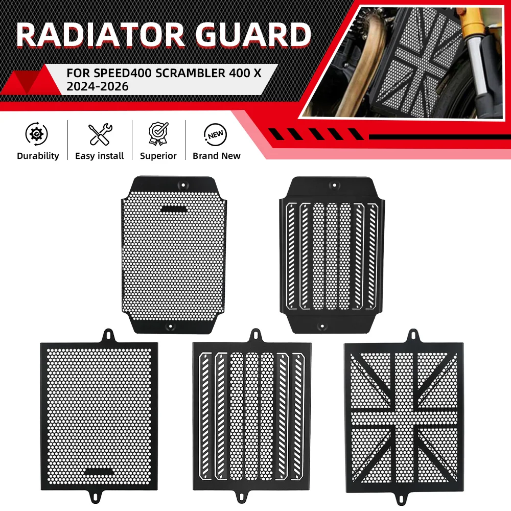 

For Scrambler 400 X Speed 400 2024-2025-2026 Motorcycle Accessories Black Radiator Guard Protector Grille Cover Oil Cooler Guard