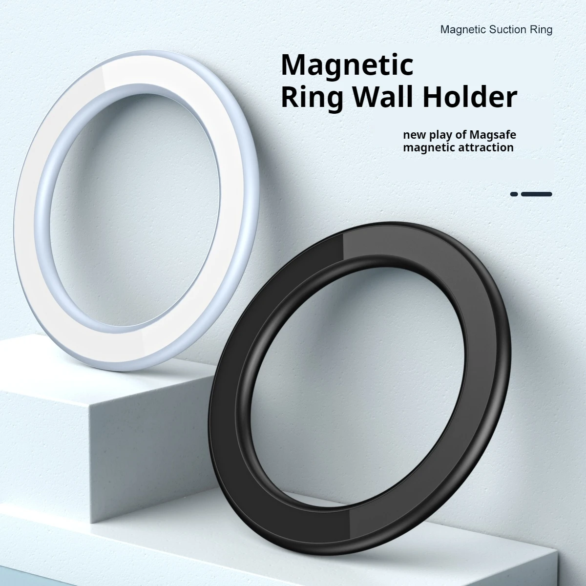 Magsafe Ring Wall Holder Magnetic Phone Buckle Stand for iphone15 14 13 12 series Universal Stick with Kitchen Wall Mirror