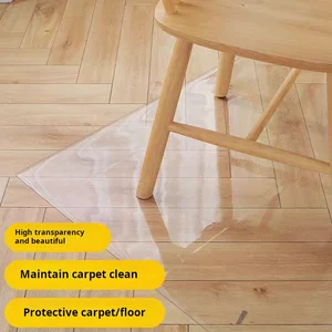 حصيرة واقية ذاتية اللصق شفافة رقيقة للغاية ، حصيرة أرضية بلاستيكية مقاومة للماء ، حصيرة كرسي كمبيوتر مكتبي ، أرضية خشبية ، 1 قطعة أفضل 8 حصيرة أرضية بلاستيكية للمبيعات - رقم 5