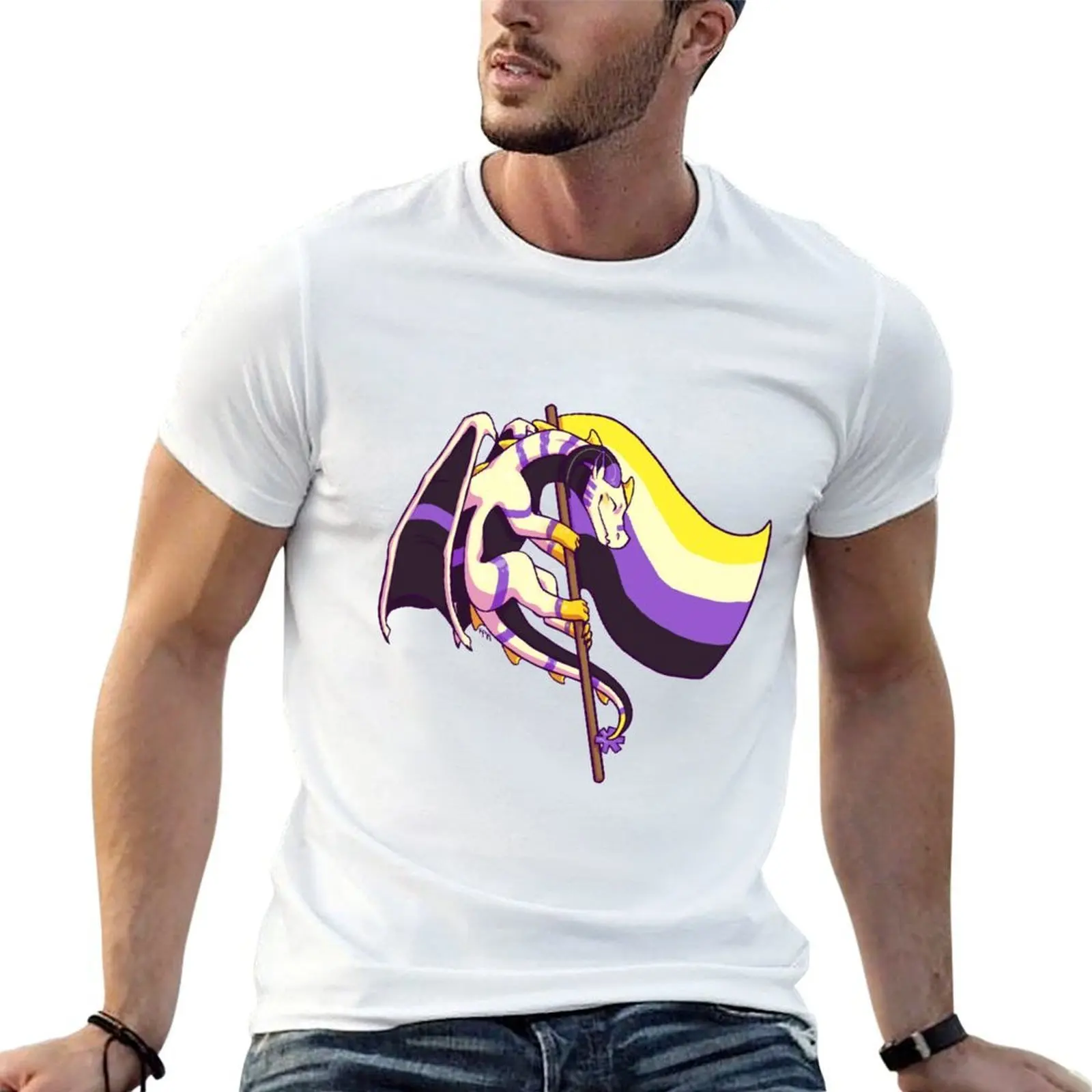 

man men shirts man Flag for Nonbinary Pride shirt (3rd t t graphic T-Shirt Edition) Dragon