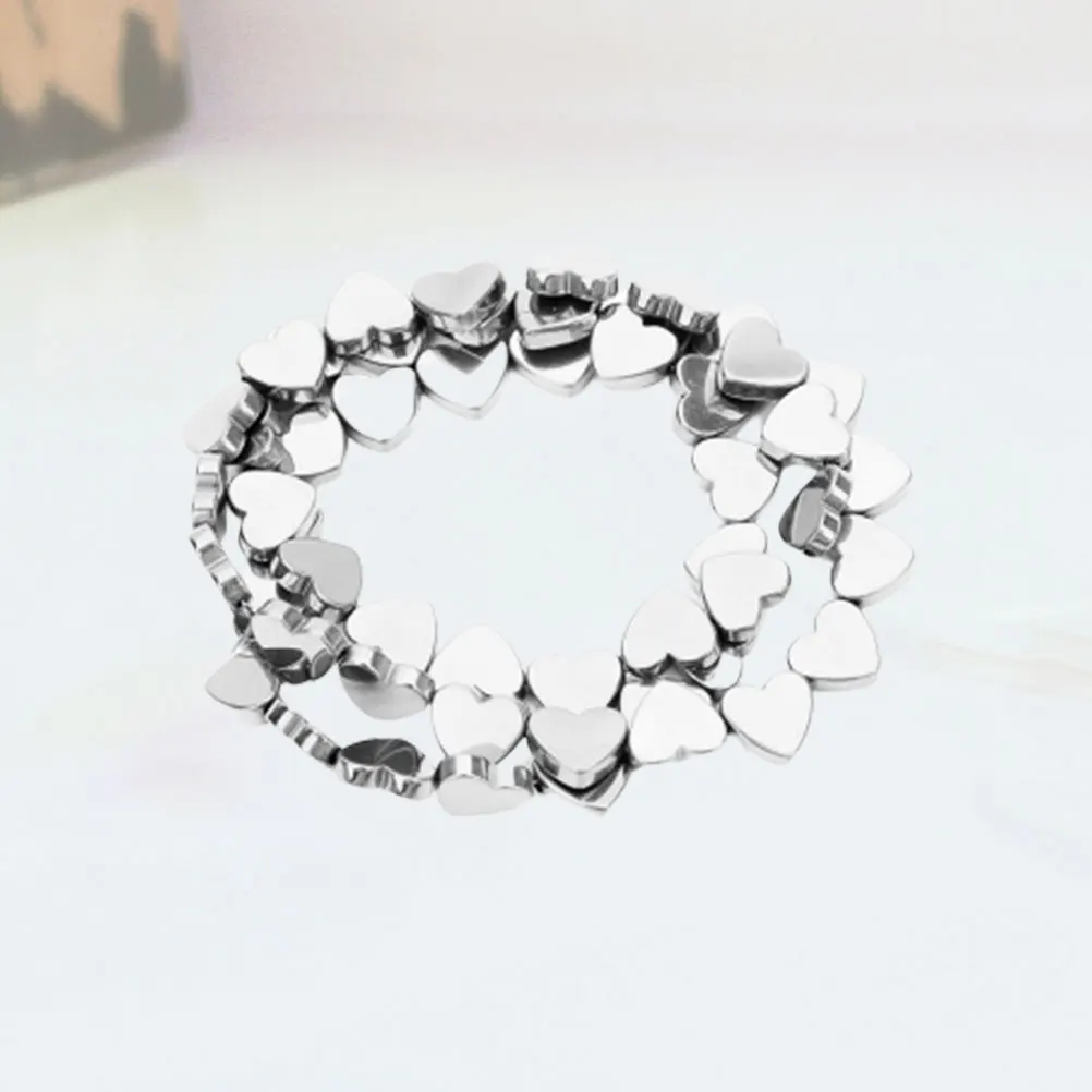 

50Pcs Colored Stone Beads Hollow Heart Shape 6mm for Jewelry Making Necklace Bracelet Creative Craft Projects